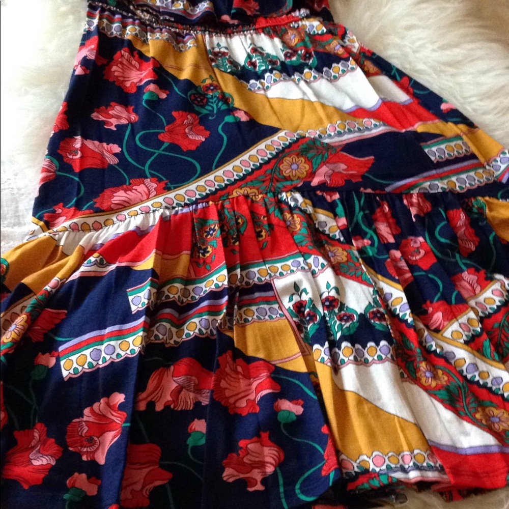 Off Shoulder Floral & Patchwork Dress - Picture 8 of 8